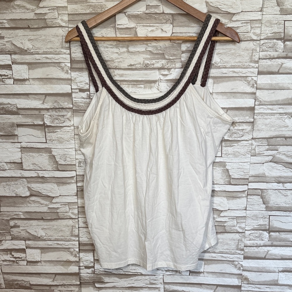 LANE BRYANT Women's 18/20 Cream Sleeveless Top